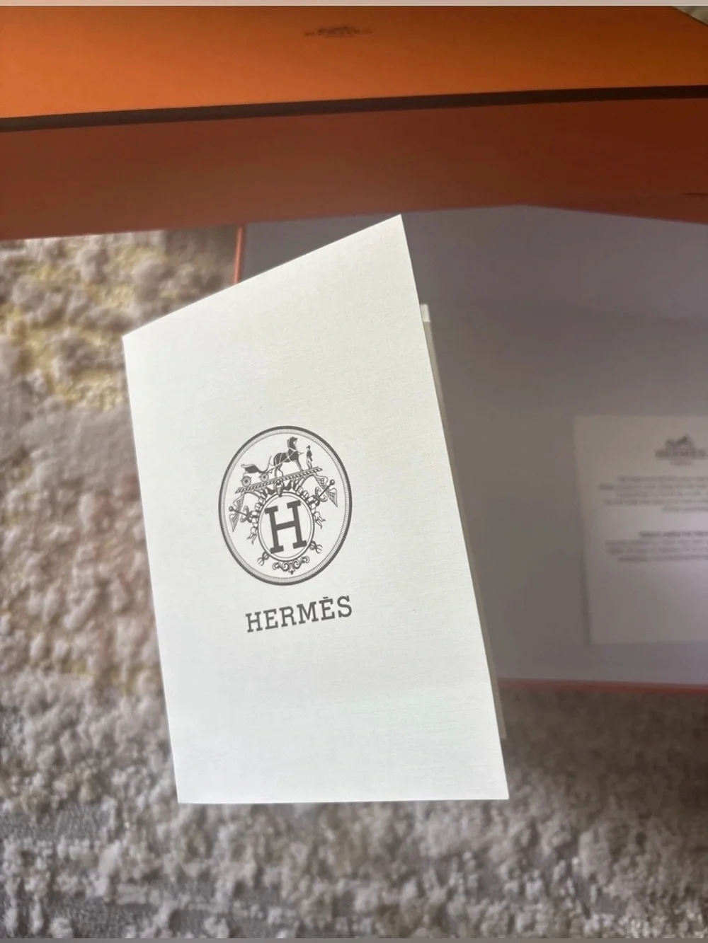 Hermes Original Empty Box 11x6.5x4 With Ribbon And Card